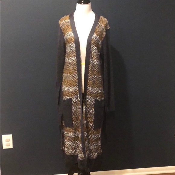 Navy Long Sleeve Open Front Duster - Picture 4 of 7